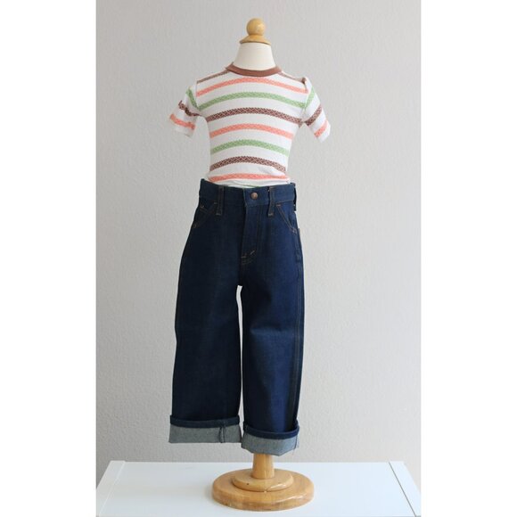 Deadstock, 1970's Vintage Bayly Dark Wash Jeans Kid's Size 5 to 6 Extra Small XS - Picture 2 of 10